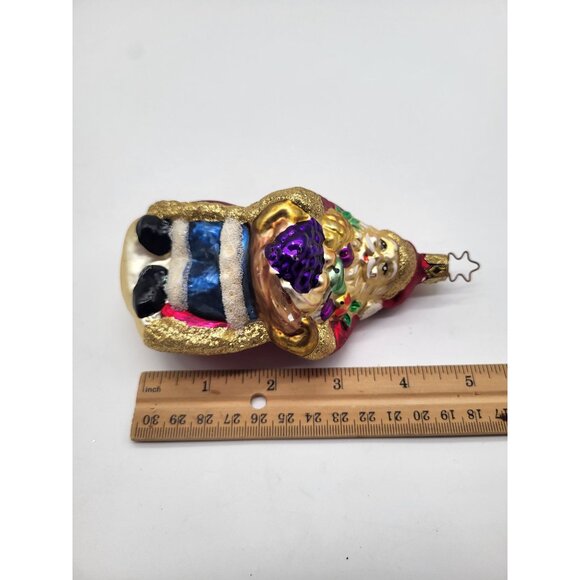 Vintage 1998 Inge Glas Bountiful Santa Blown Glass Ornament Holiday Christmas - Picture 9 of 11